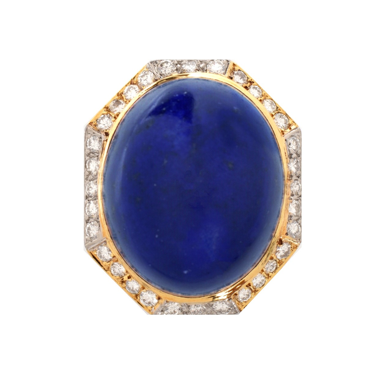 Vintage Lapis, Diamond and 18K Ring