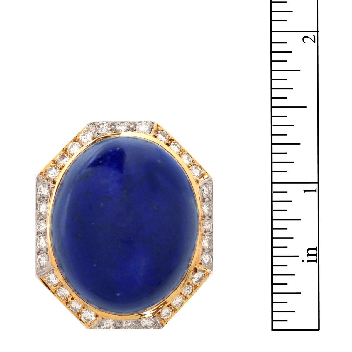 Vintage Lapis, Diamond and 18K Ring