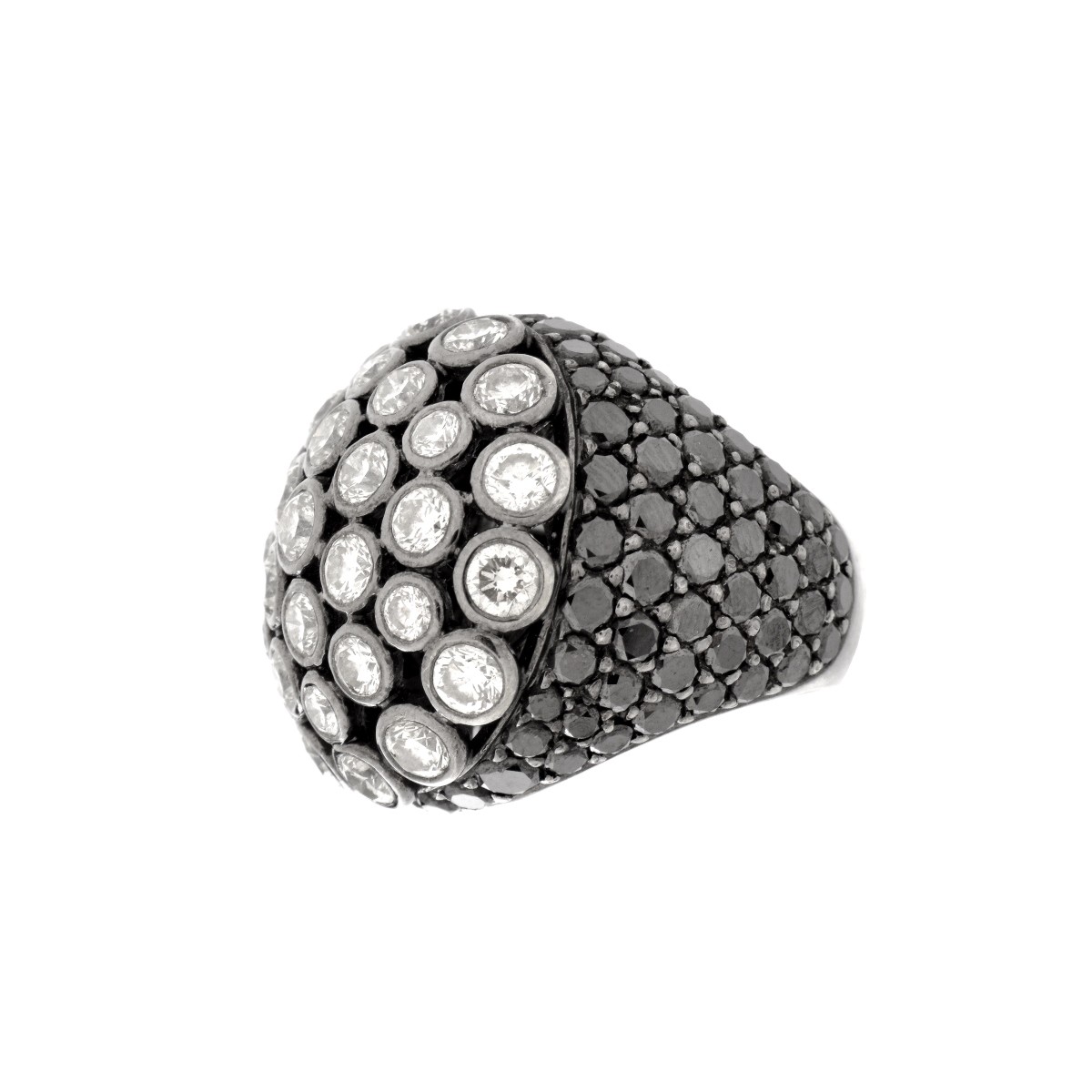 Black & White Diamond and 18K Ring