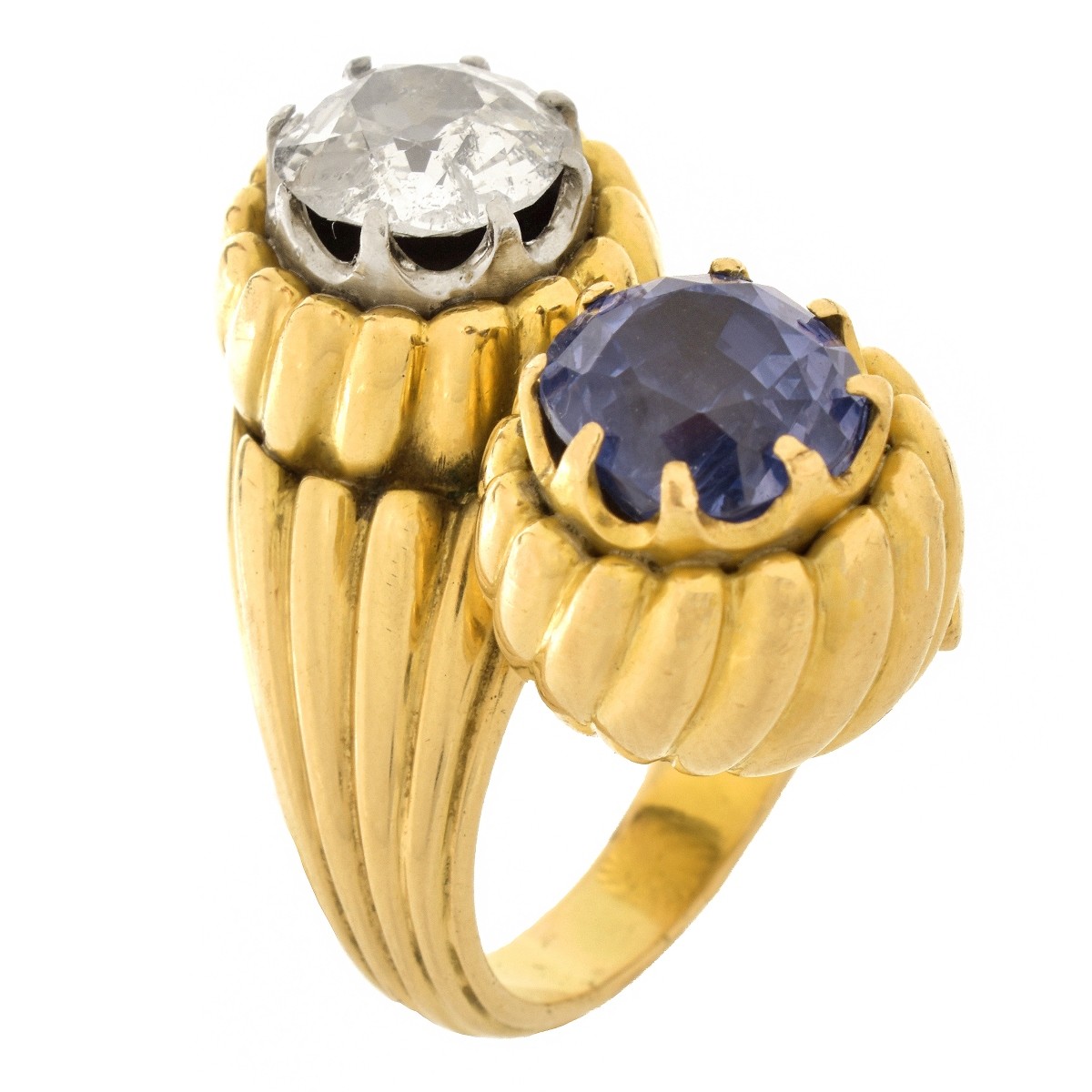 Vintage Diamond, Sapphire and 18K Ring