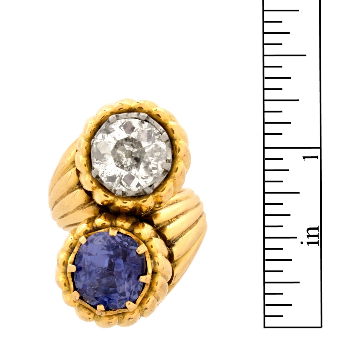 Vintage Diamond, Sapphire and 18K Ring