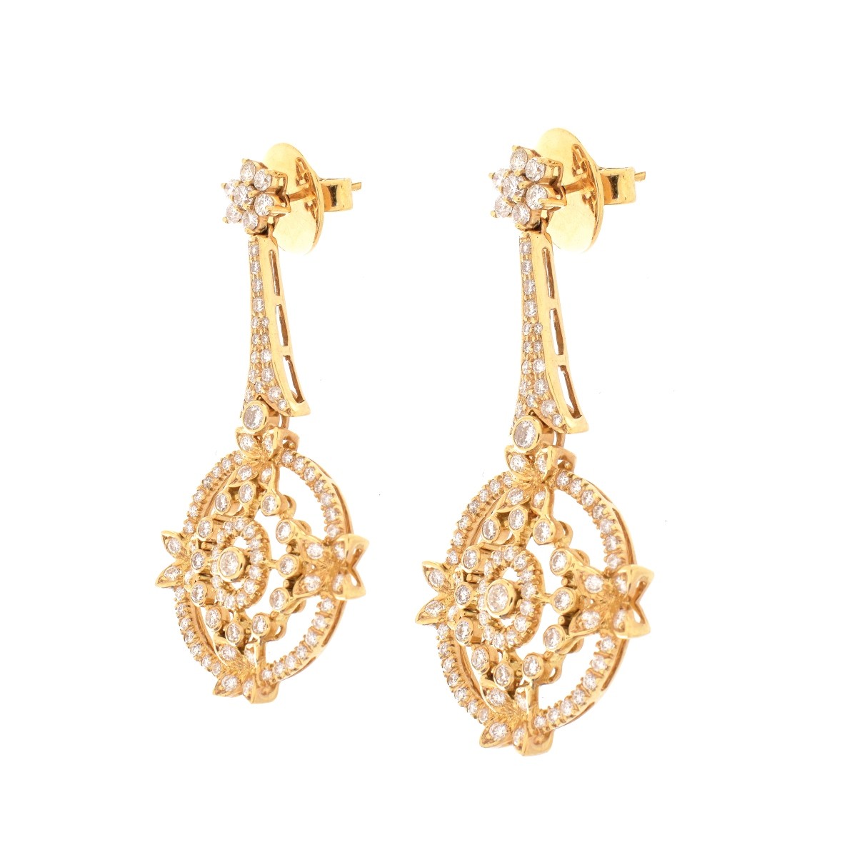 Diamond and 18K Earrings