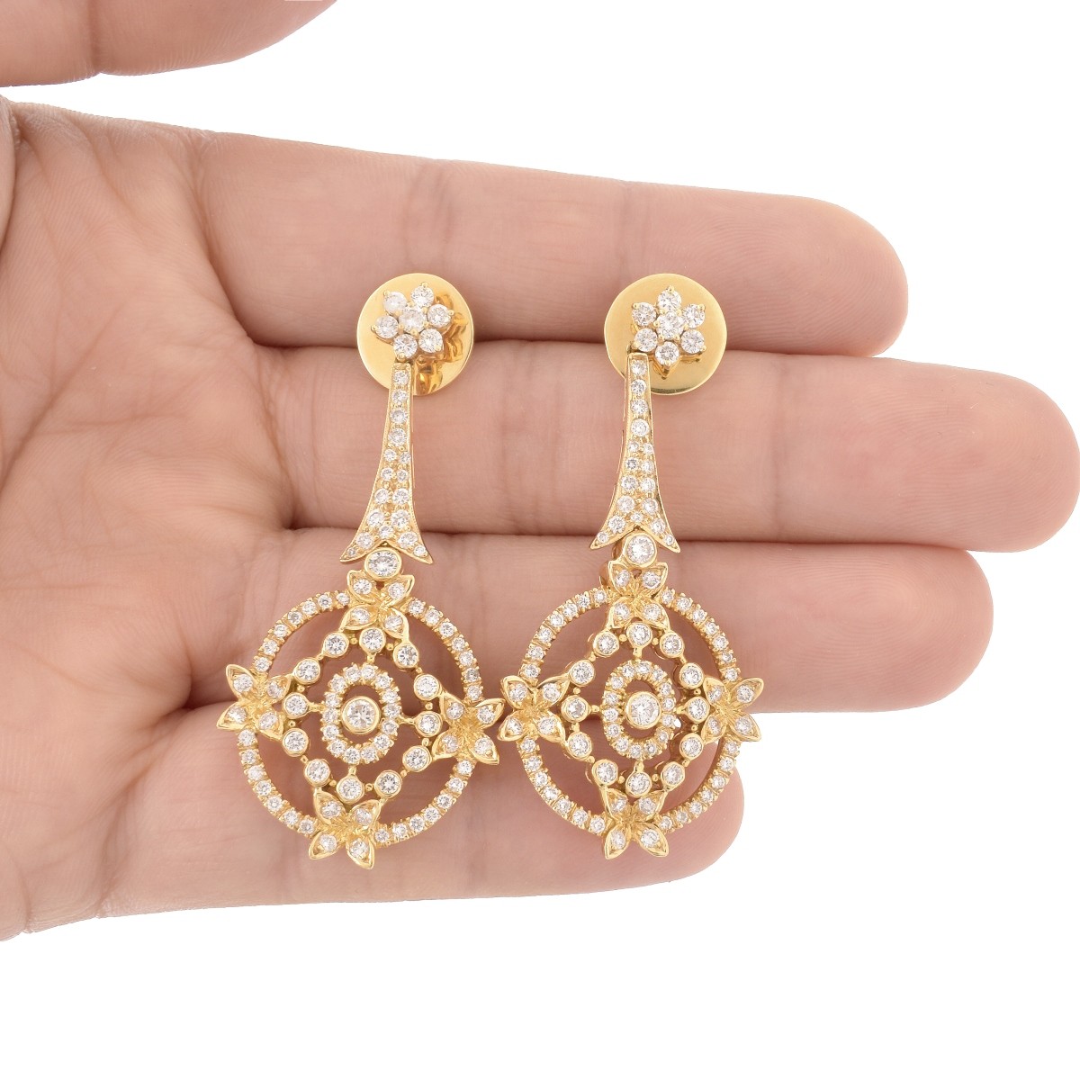 Diamond and 18K Earrings