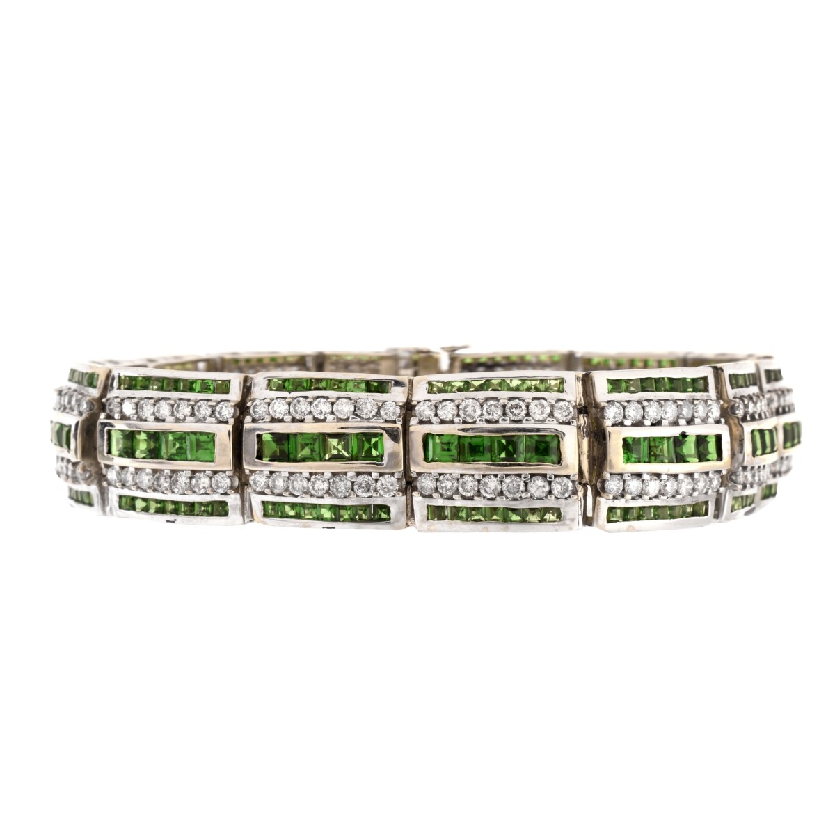 Tsavorite Garnet, Diamond and 14K Bracelet