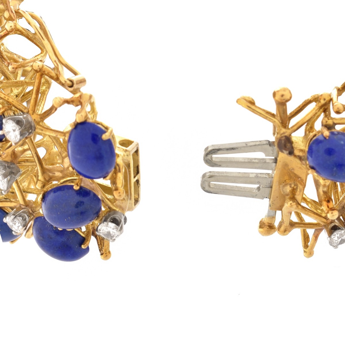 Vintage Diamond, Lapis and 18K Bracelet