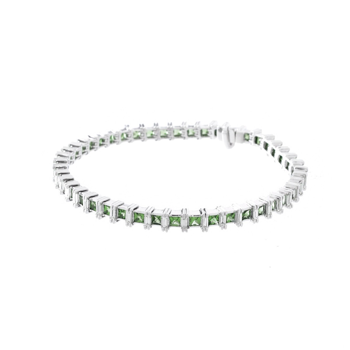 Diamond, Diopside and 18K Bracelet