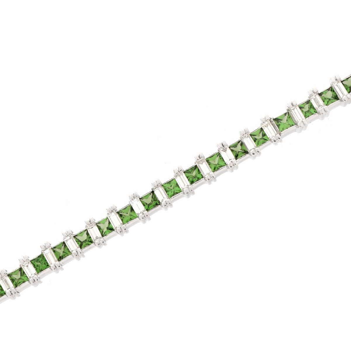 Diamond, Diopside and 18K Bracelet