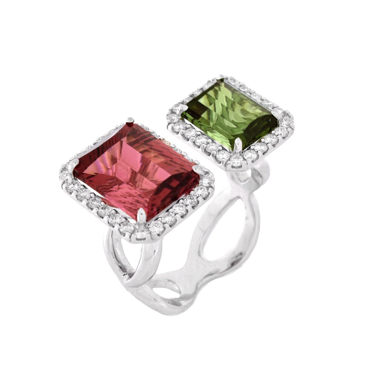 Tourmaline, Diamond and 18K Ring