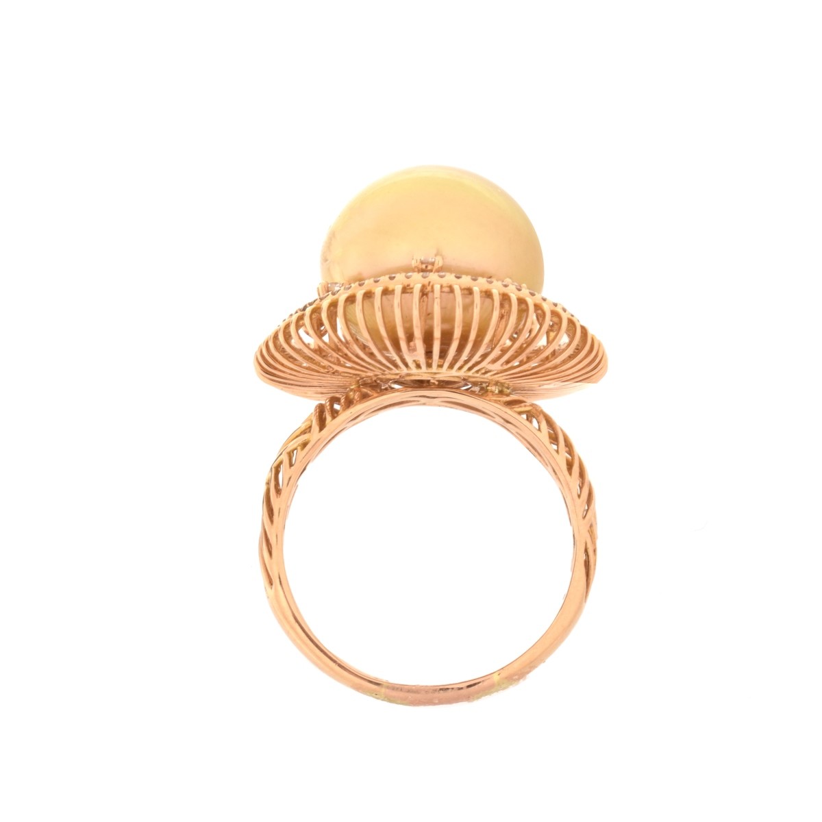 Pearl, Diamond and 18K Ring