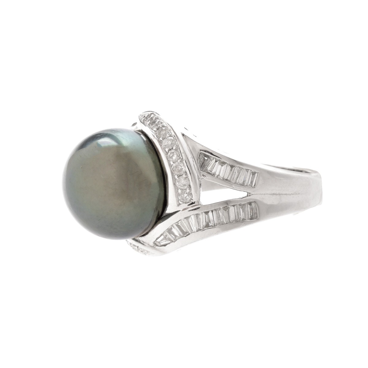 Pearl, Diamond and 18K Ring