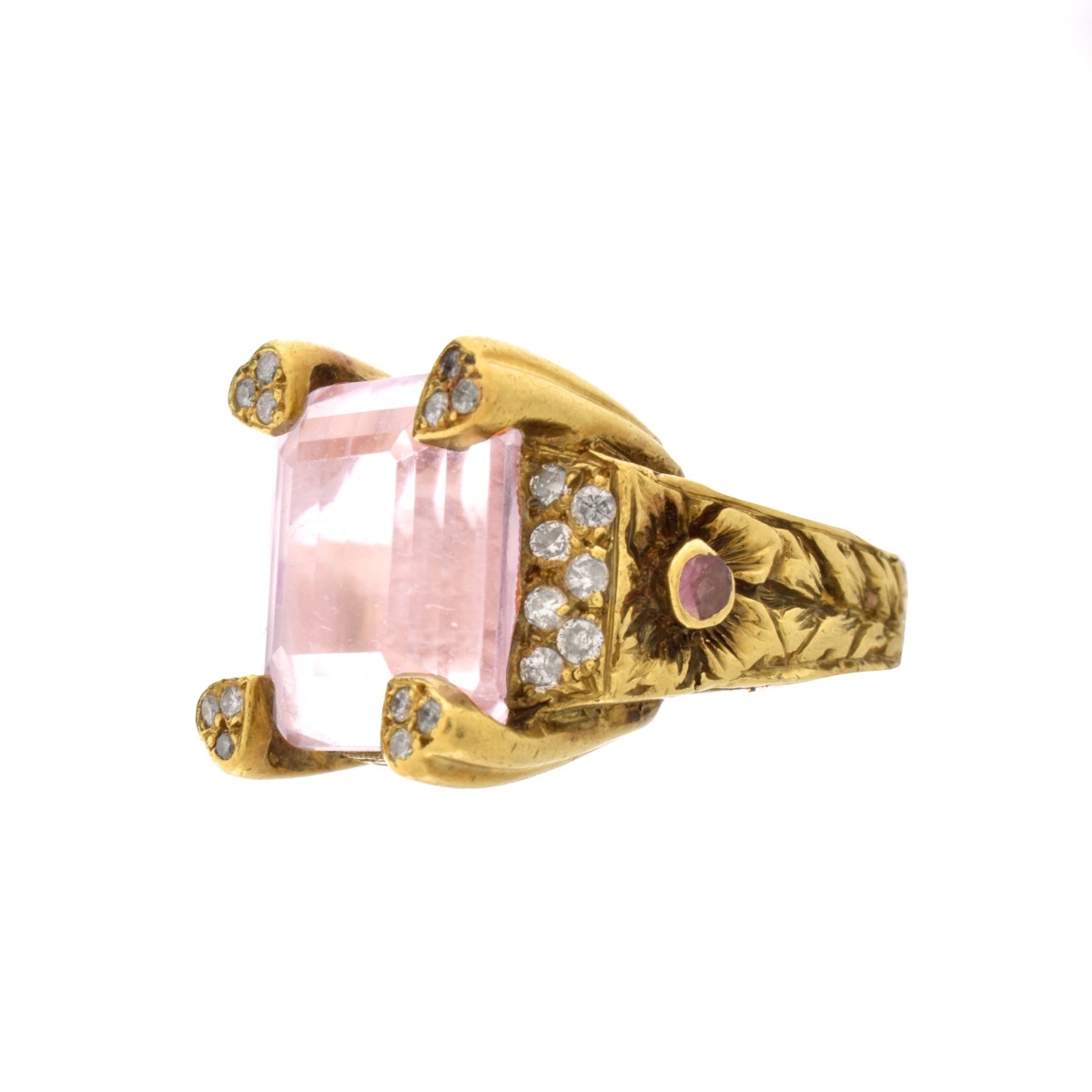 Judith Ripka Kunzite and 18K Ring