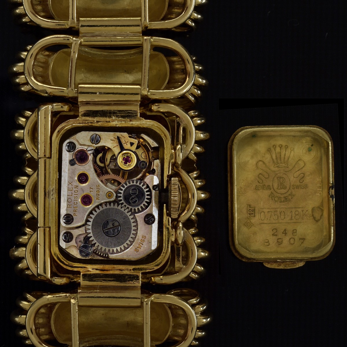Rare David Webb / Rolex 18K Watch Bracelet