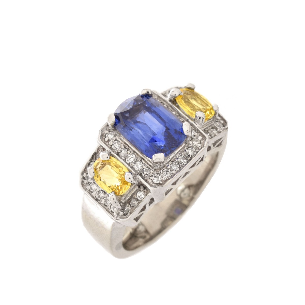 Sapphire, Diamond and 18K Ring