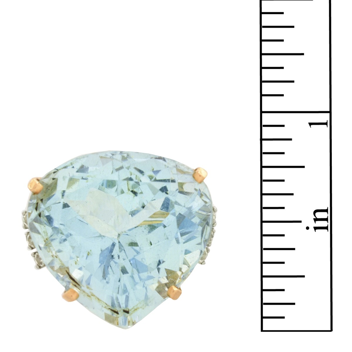 Aquamarine, Diamond, 18K, Platinum Ring