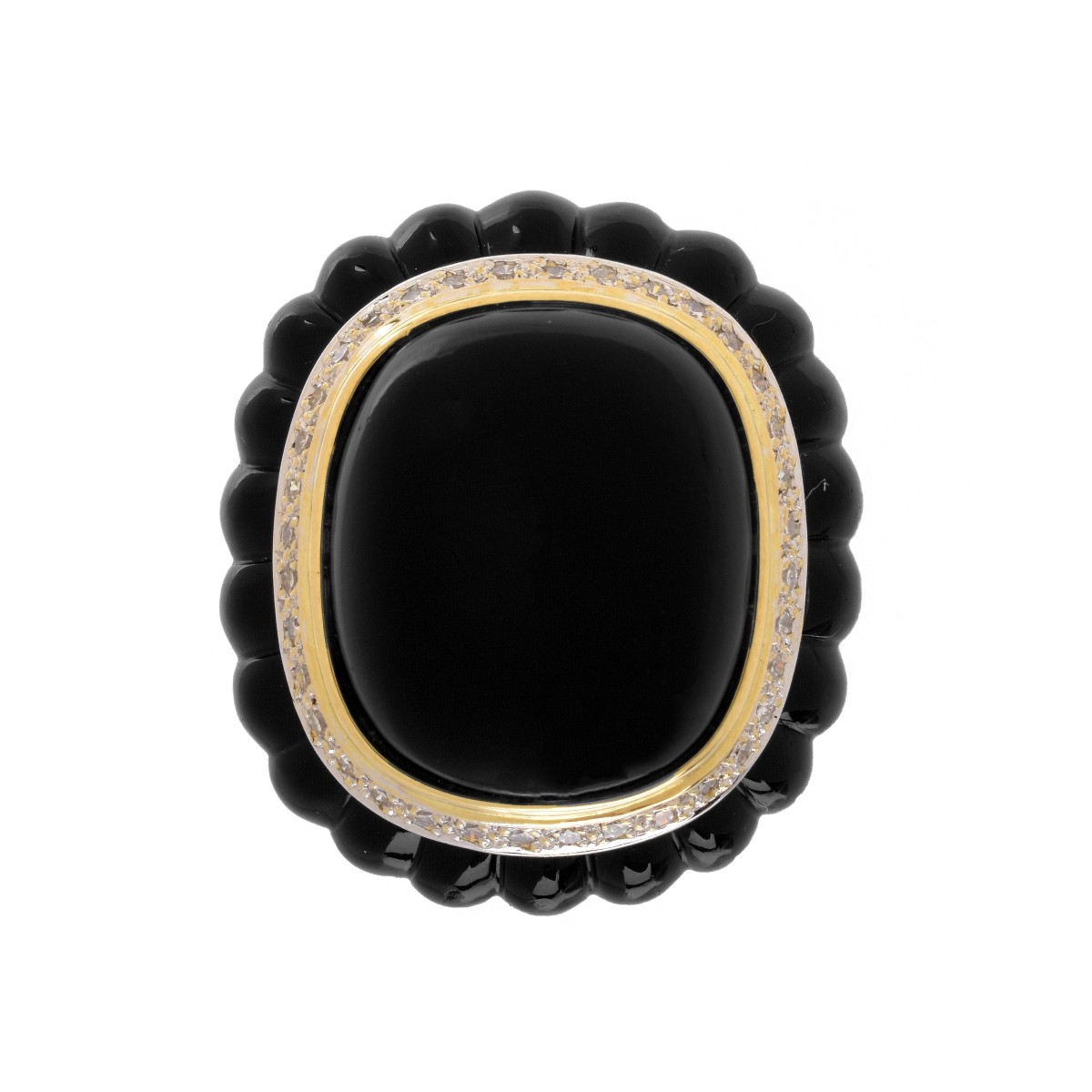 Diamond, Onyx and 18K Ring