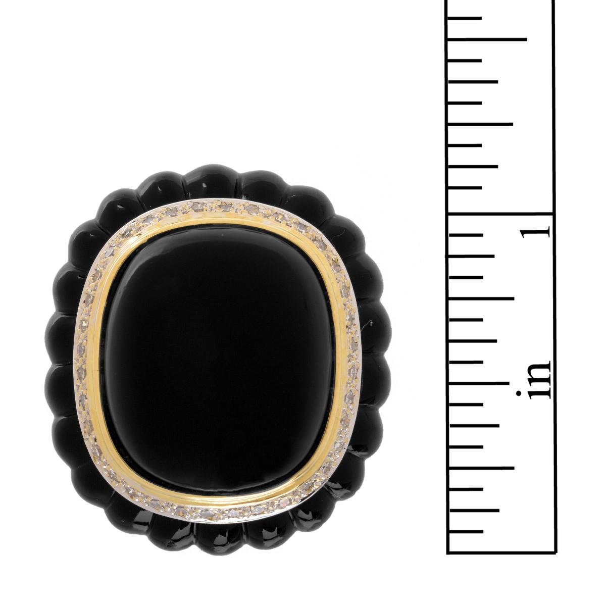 Diamond, Onyx and 18K Ring