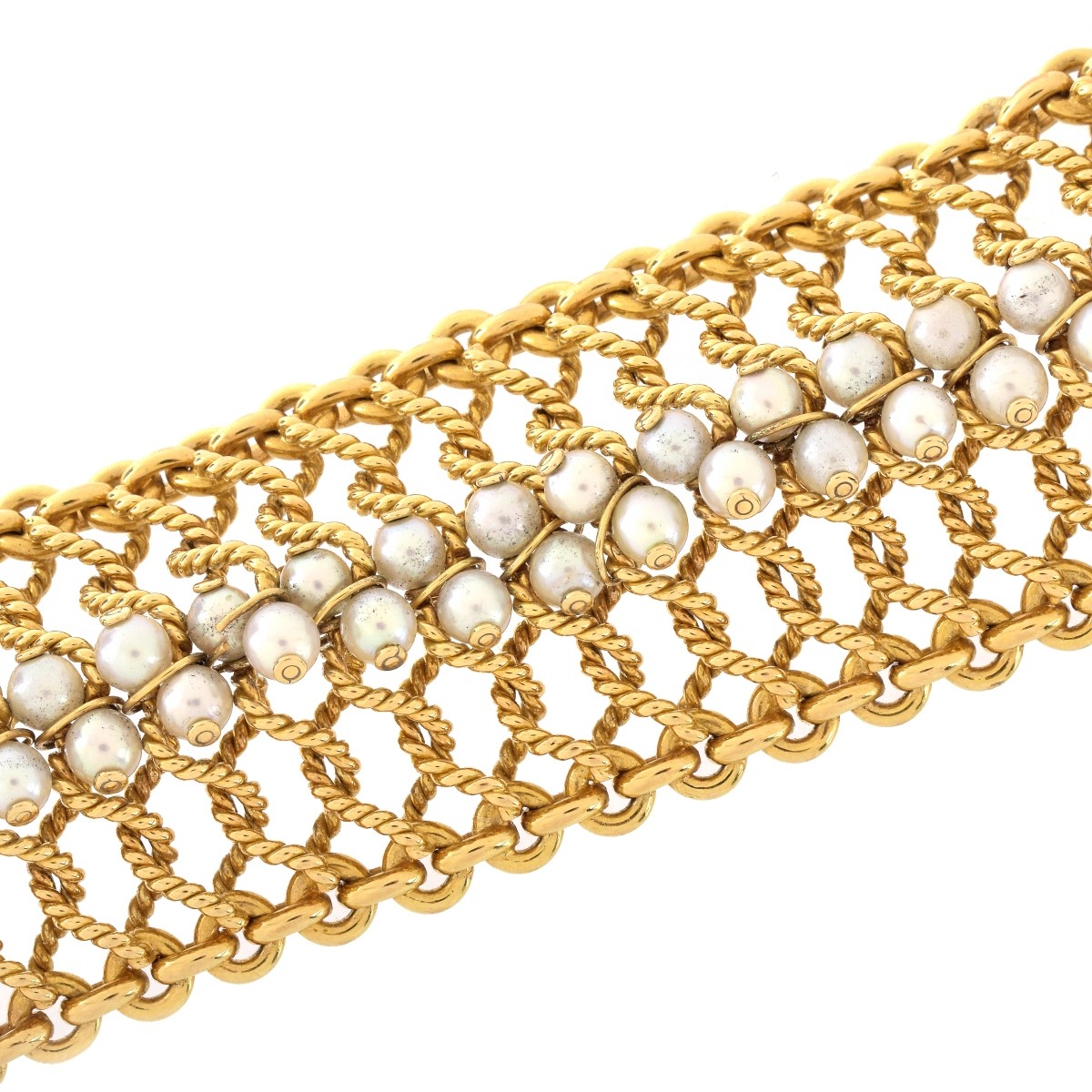 Vintage 14K and Pearl Bracelet