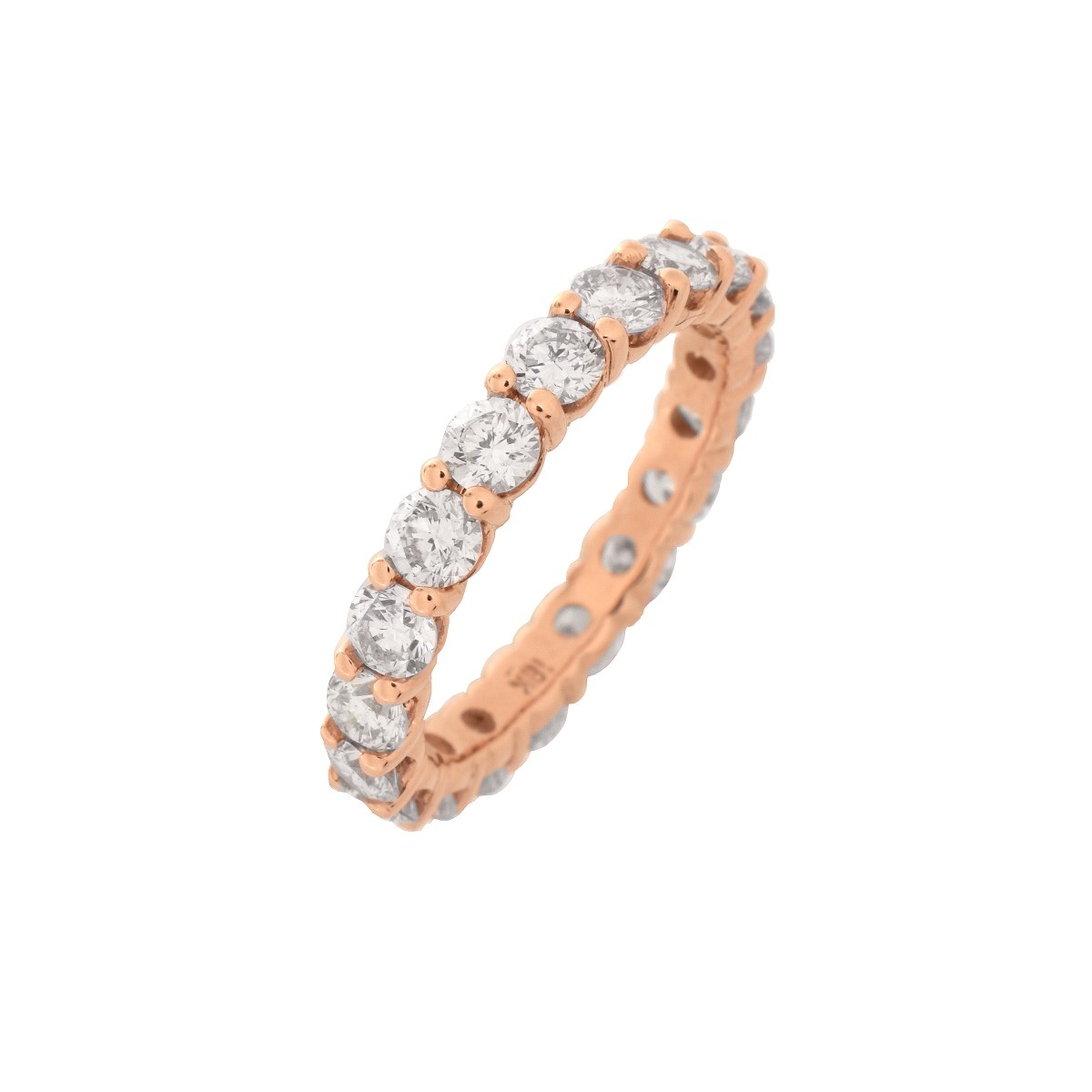 Pink Diamond and 18K Eternity Band