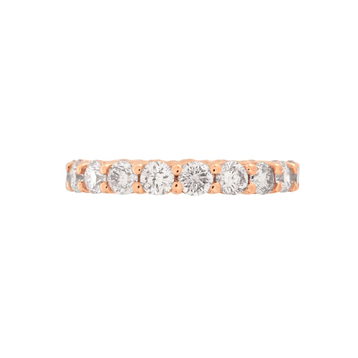 Pink Diamond and 18K Eternity Band