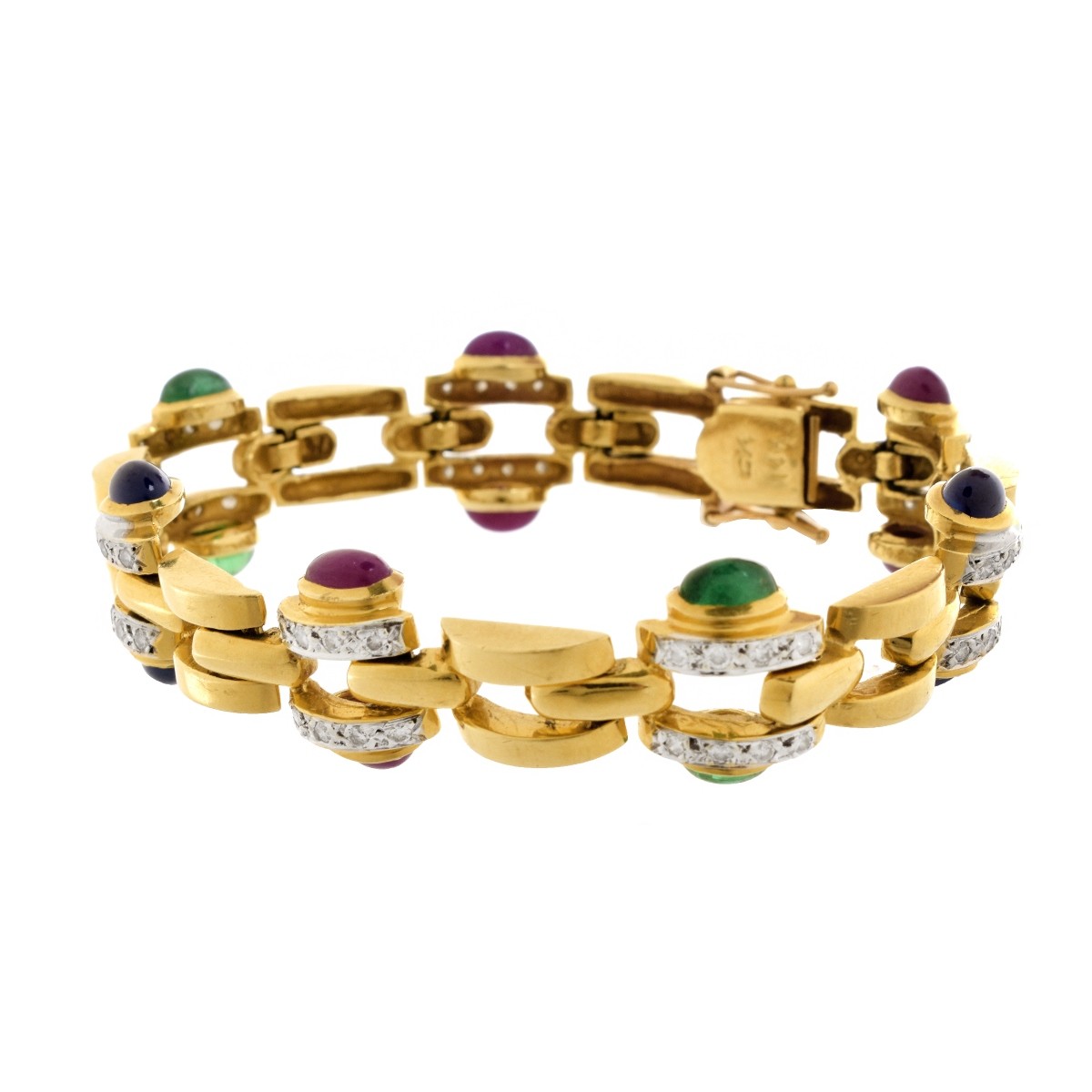 Diamond, Gemstone and 18K Bracelet