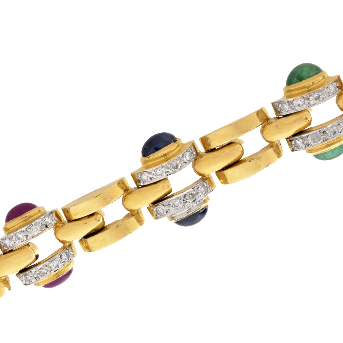 Diamond, Gemstone and 18K Bracelet