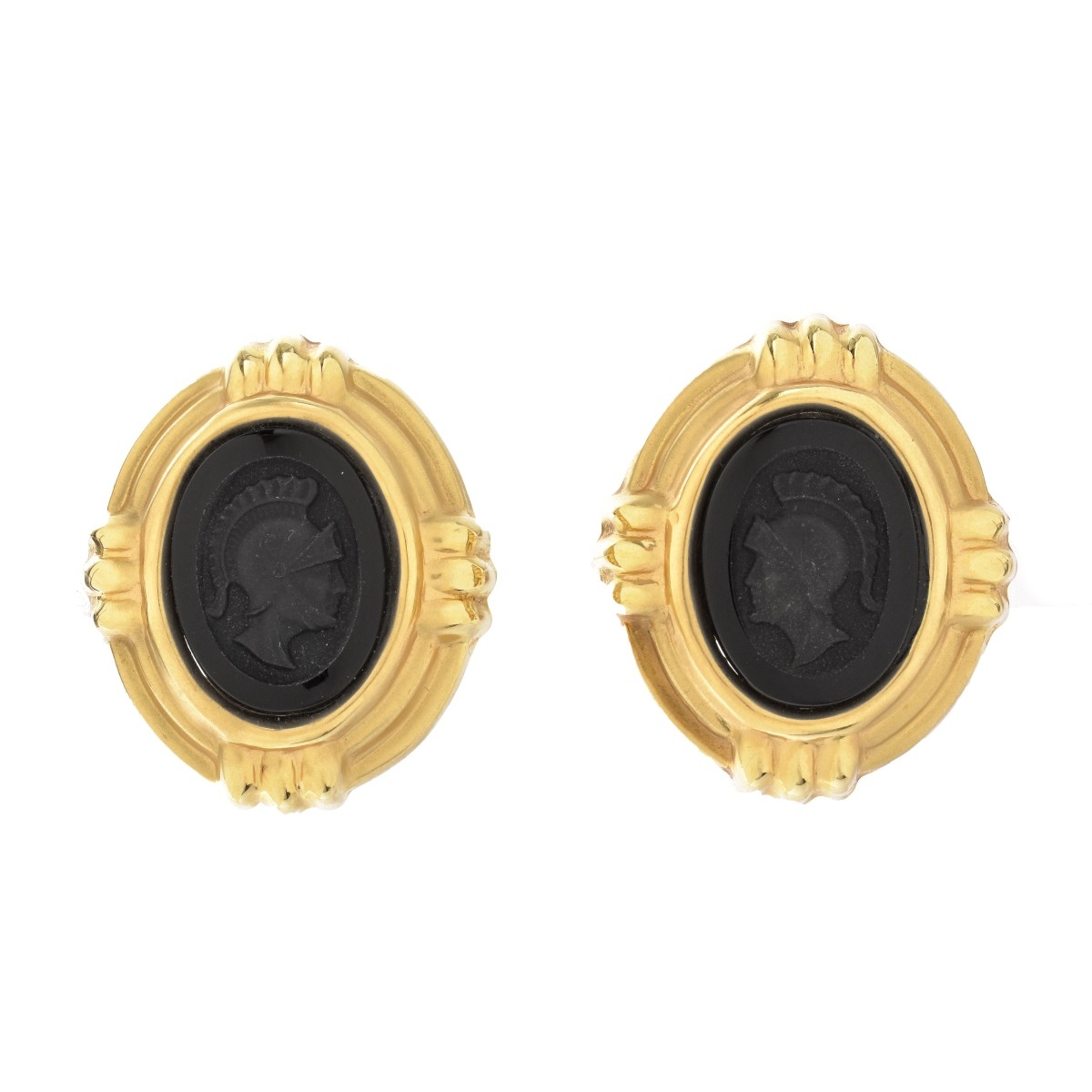 Onyx and 14K Earrings