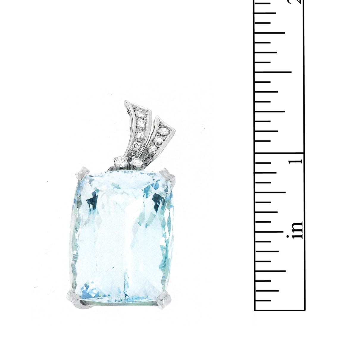 Aquamarine, Diamond and 18K Pendant