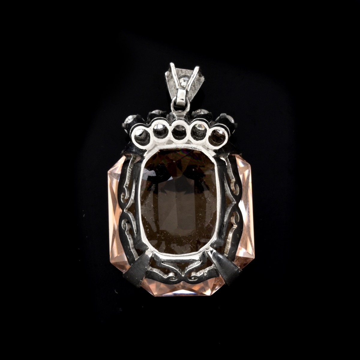 Morganite, Diamond and Platinum Pendant