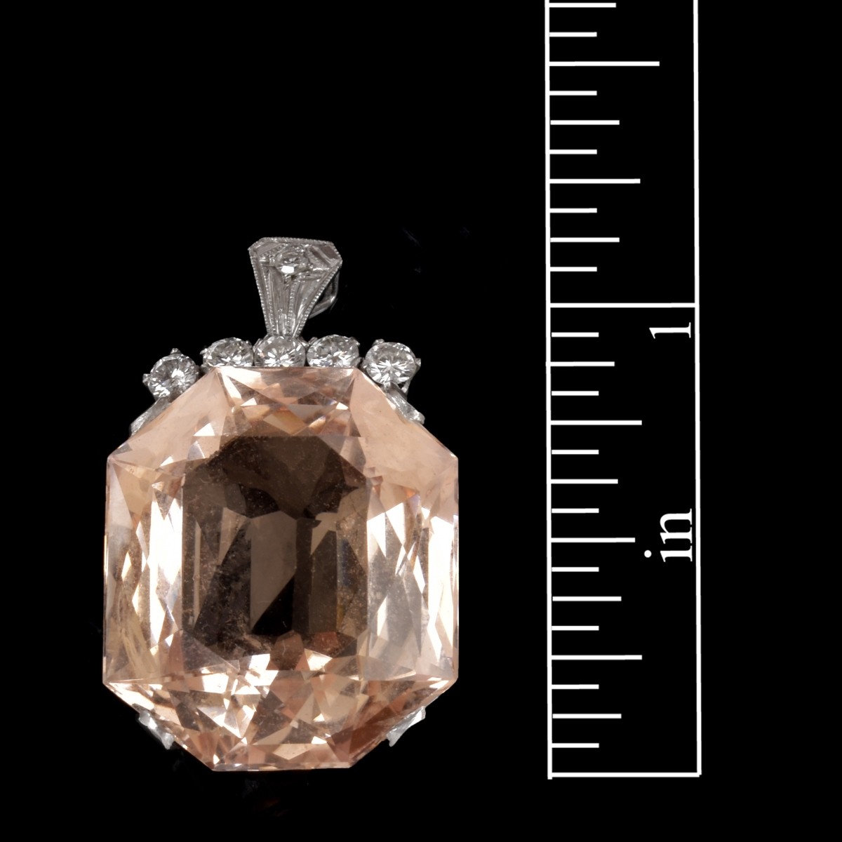 Morganite, Diamond and Platinum Pendant