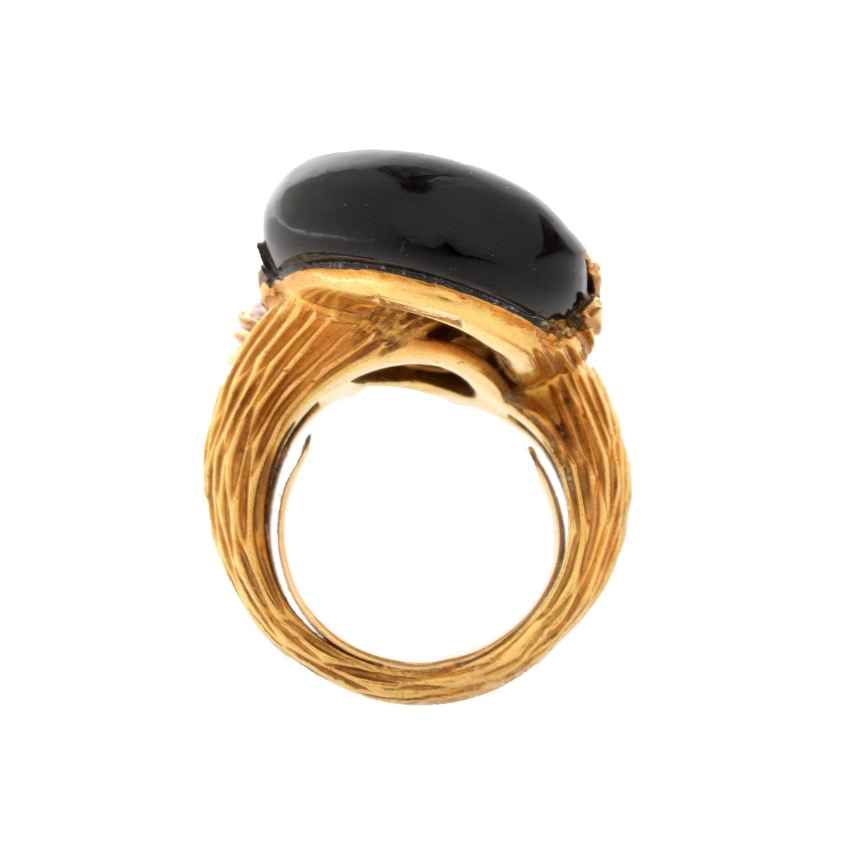 Vintage Onyx and 18K Knot Ring