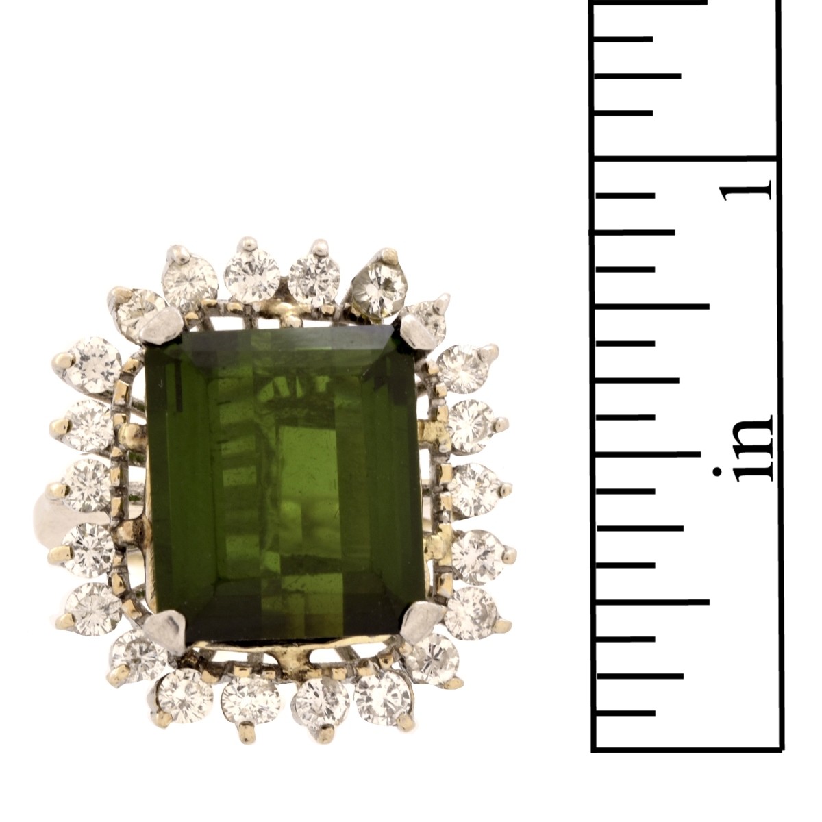 Tourmaline, Diamond and 18K Ring