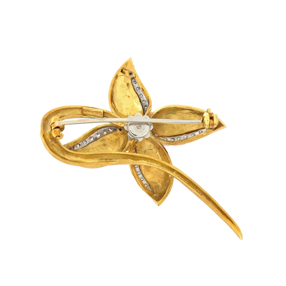 Diamond, 18K and Enamel Brooch