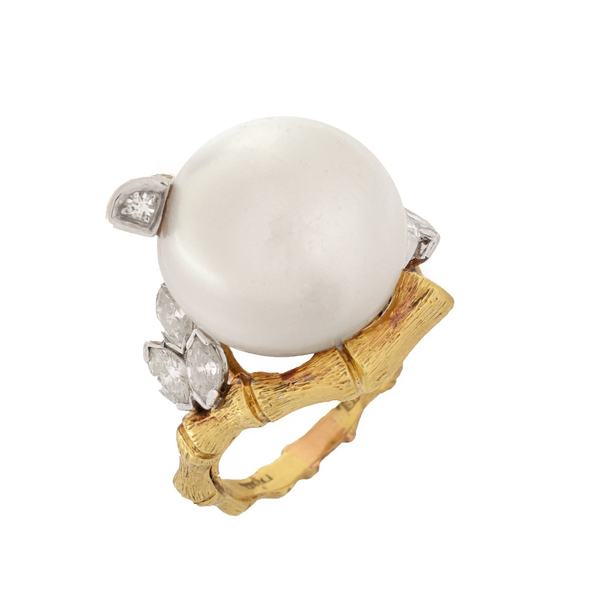 18K Diamond, Pearl Ring