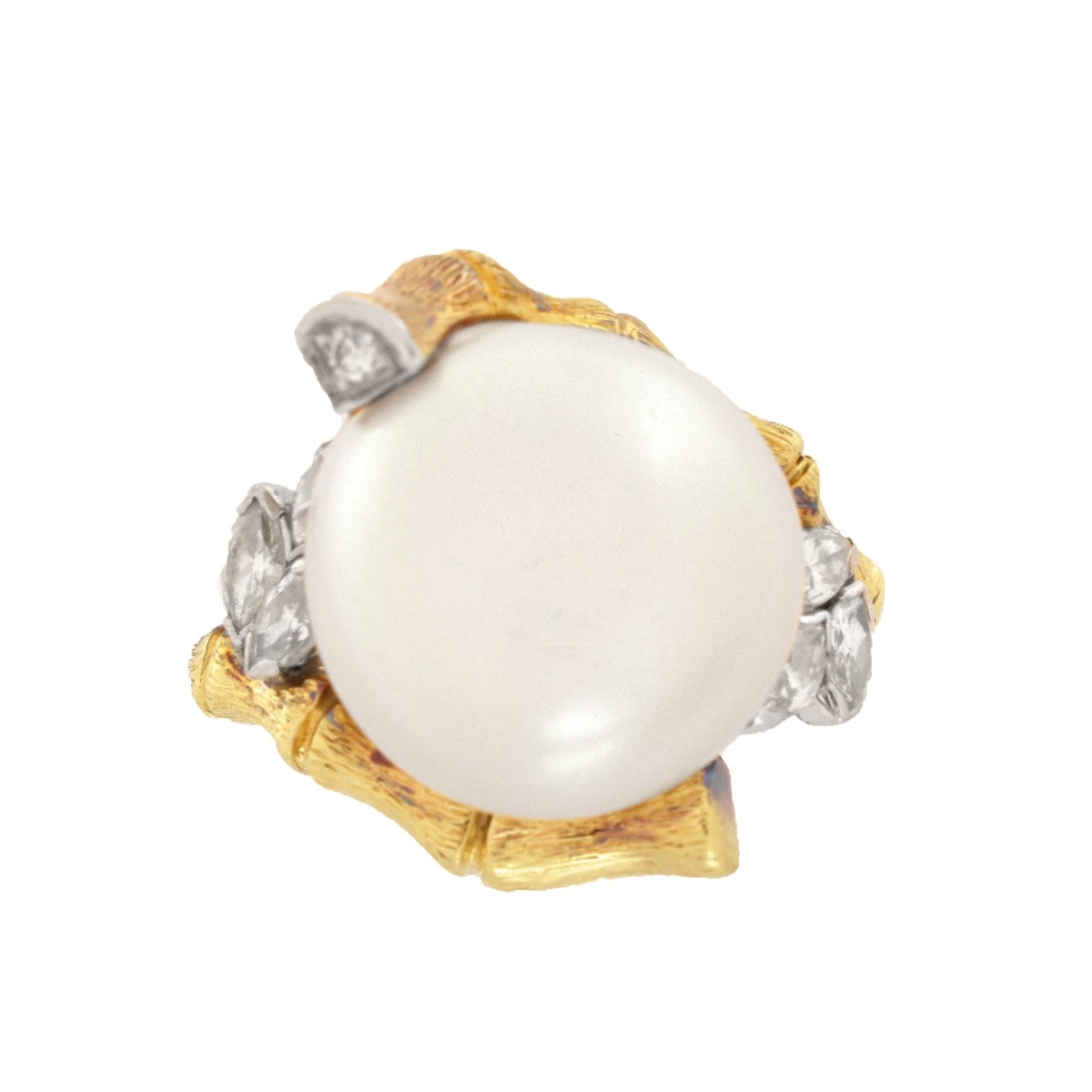 18K Diamond, Pearl Ring