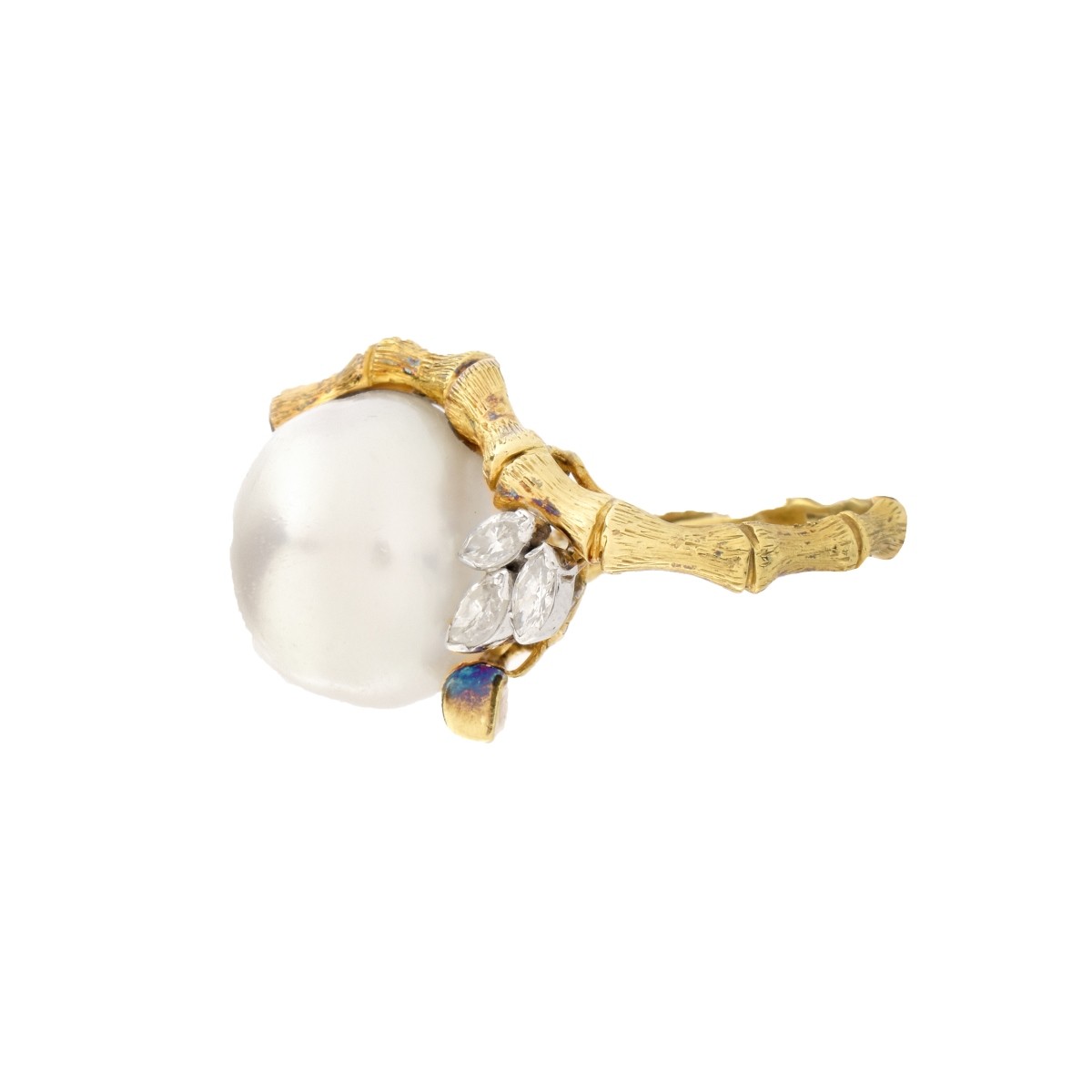 18K Diamond, Pearl Ring