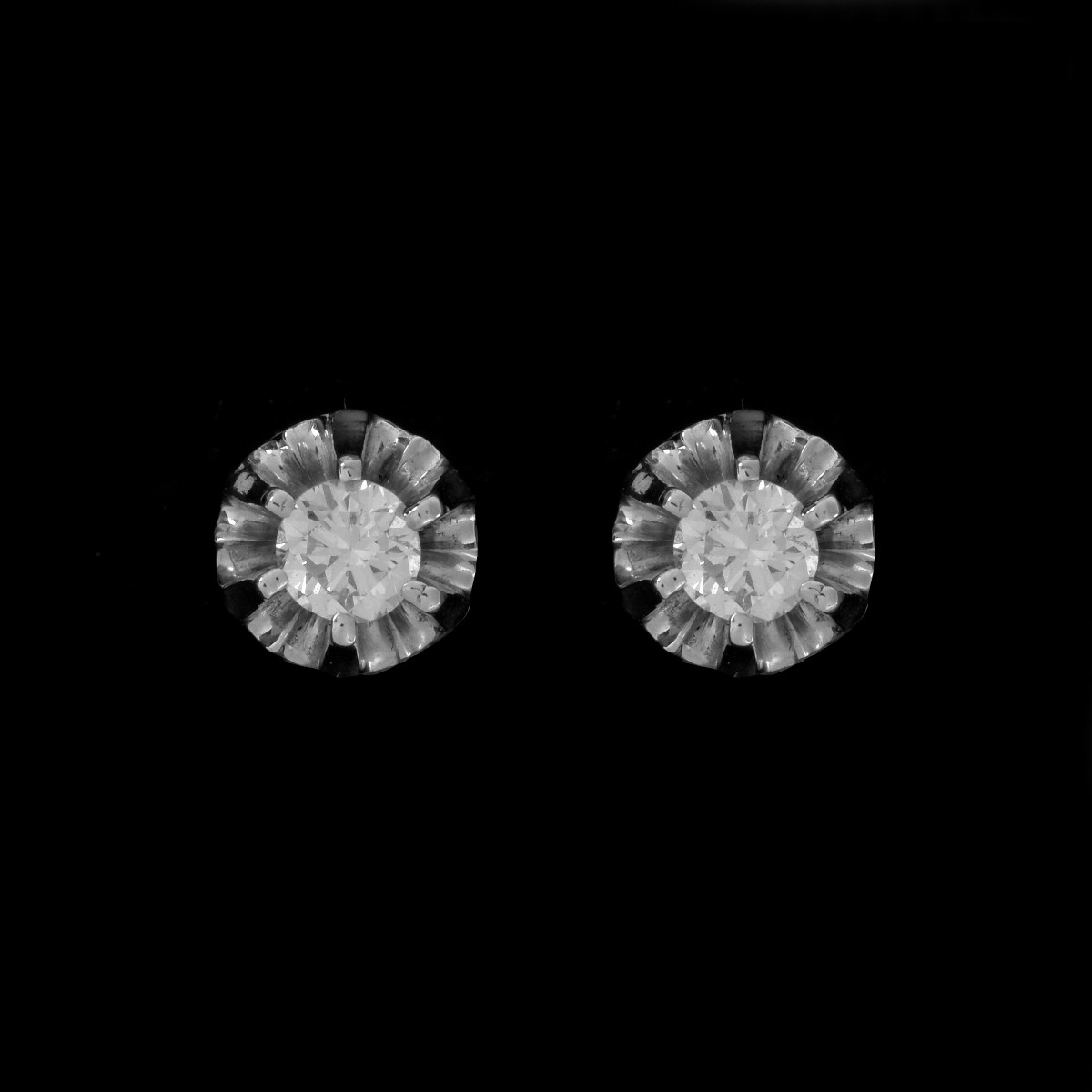 Diamond and Platinum Ear Studs