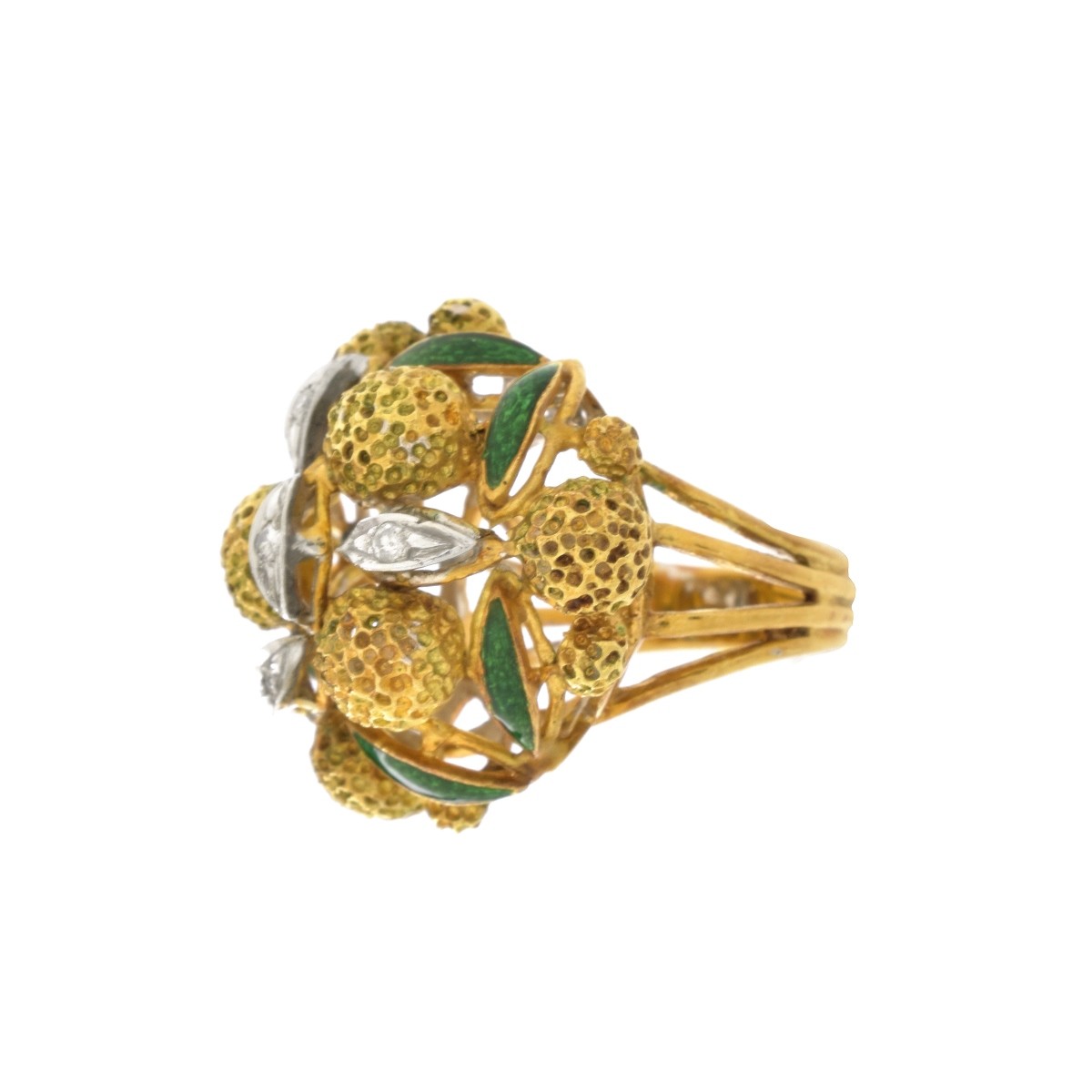 18K, Diamond and Enamel Ring