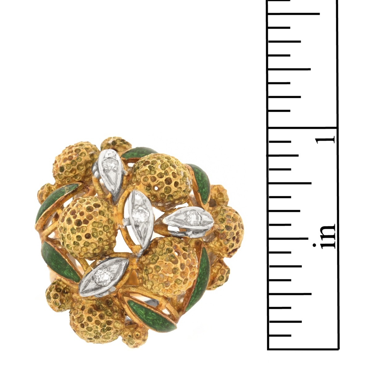 18K, Diamond and Enamel Ring