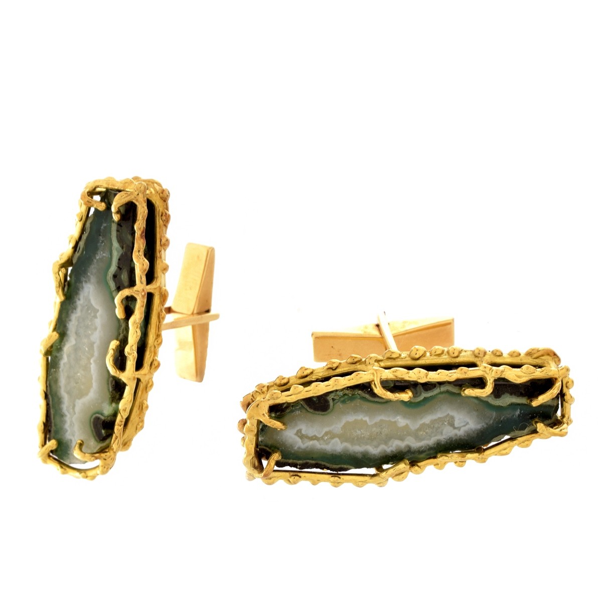 Agate and 14K Cufflinks