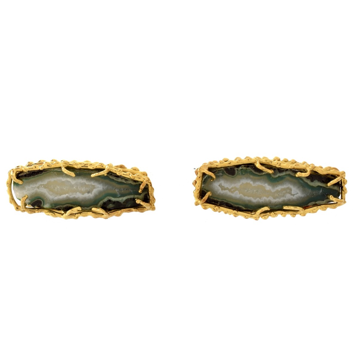 Agate and 14K Cufflinks