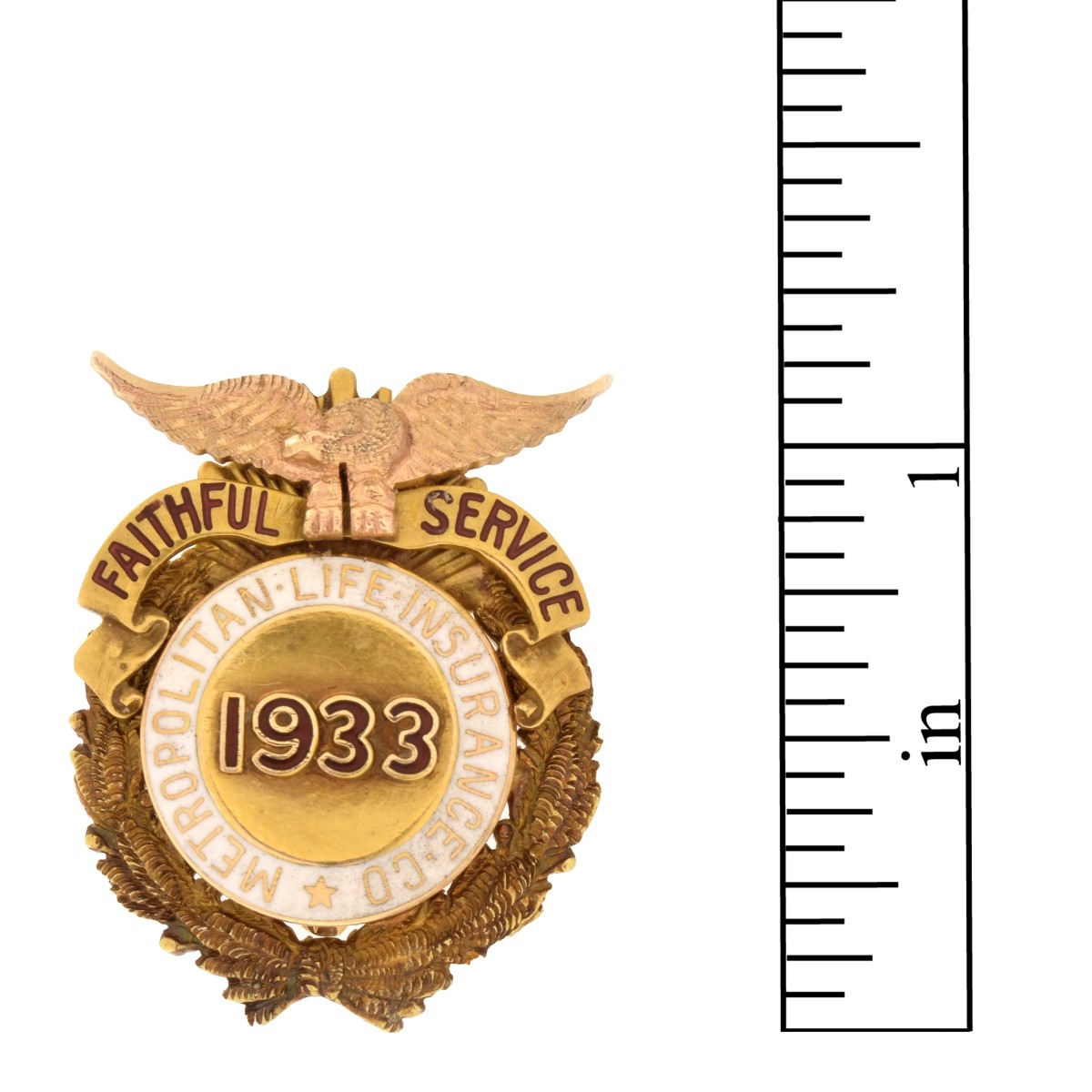 Vintage 14K Service Badge