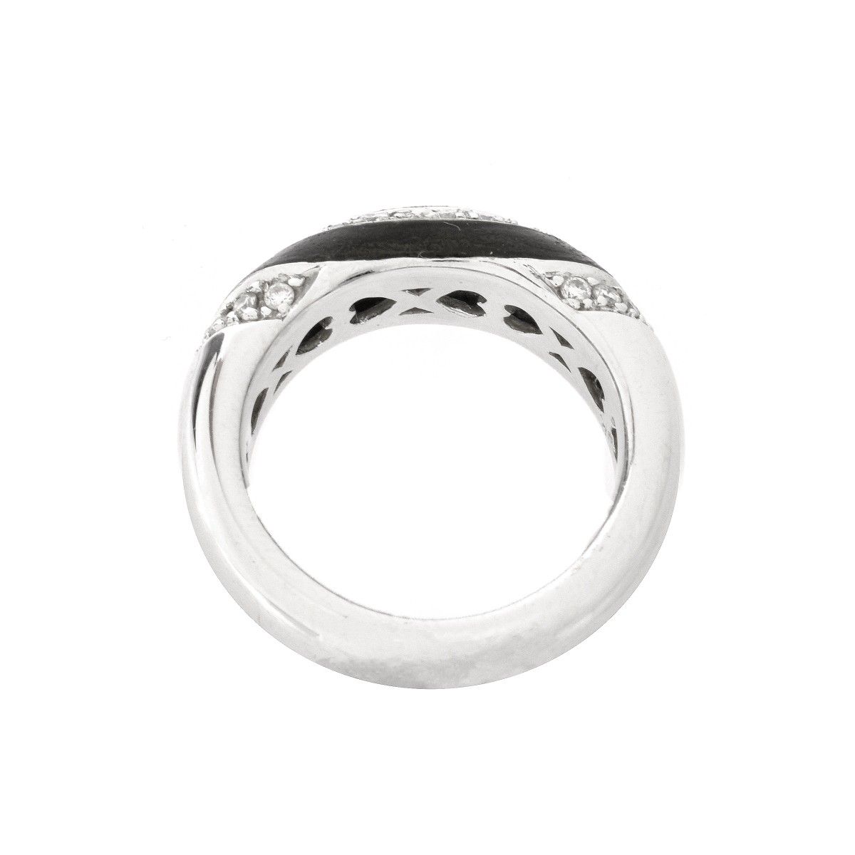 Diamond, Enamel and 18K Ring