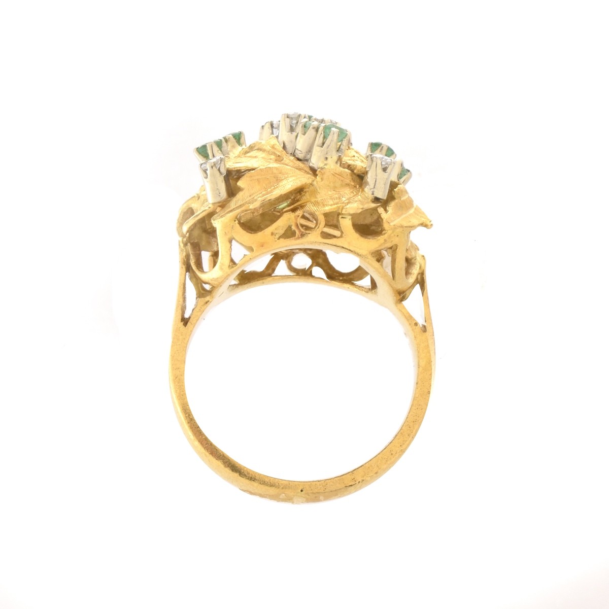 Diamond, Emerald and 18K Ring