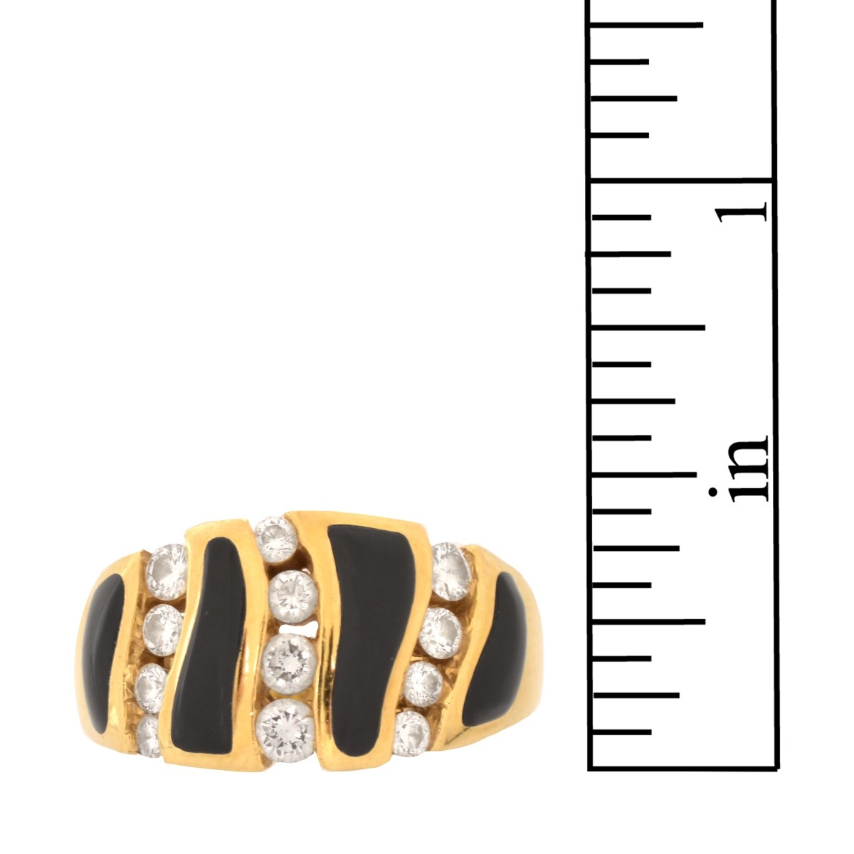 Diamond, Onyx and 18K Ring