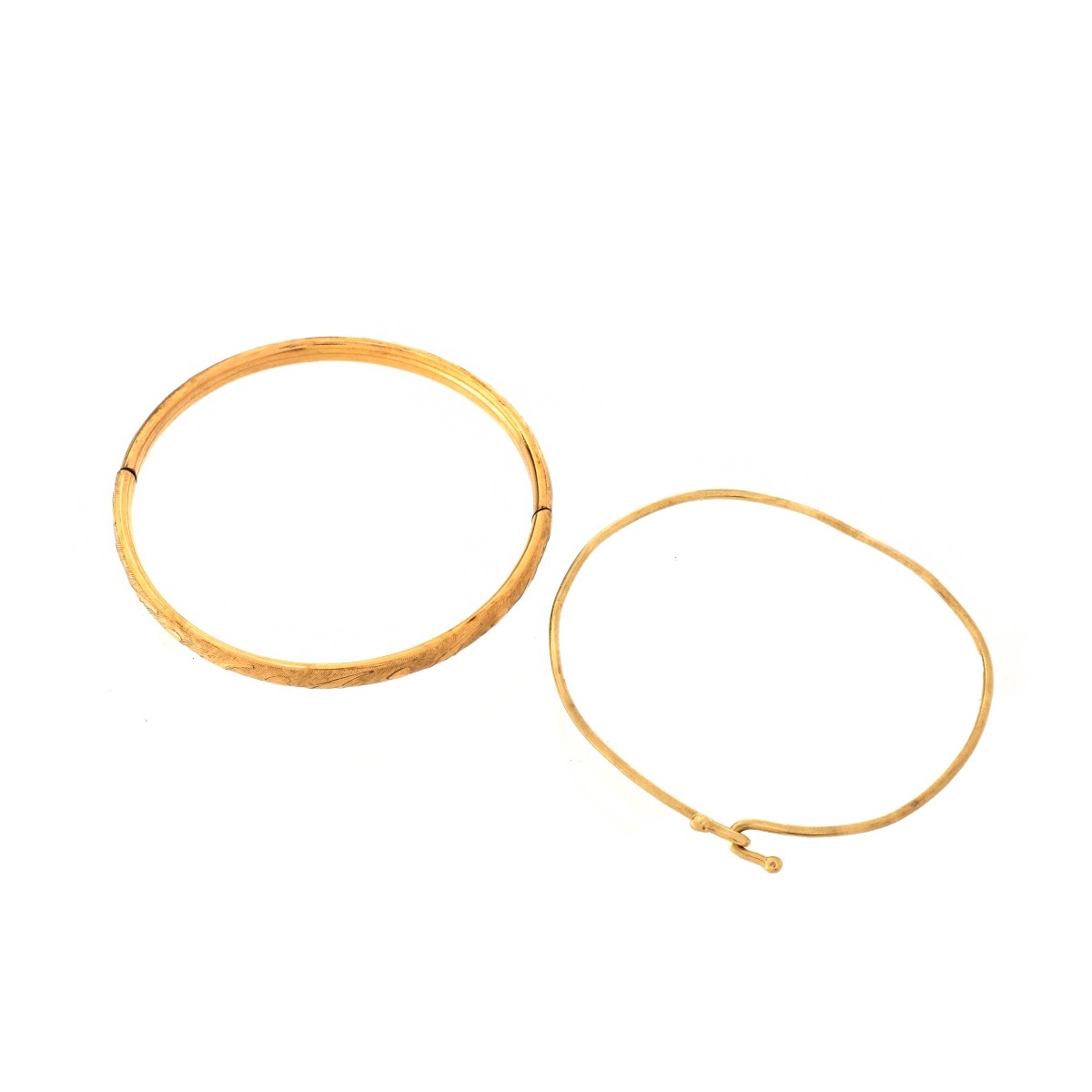 14K Bangle Bracelet W/ GF Bracelet