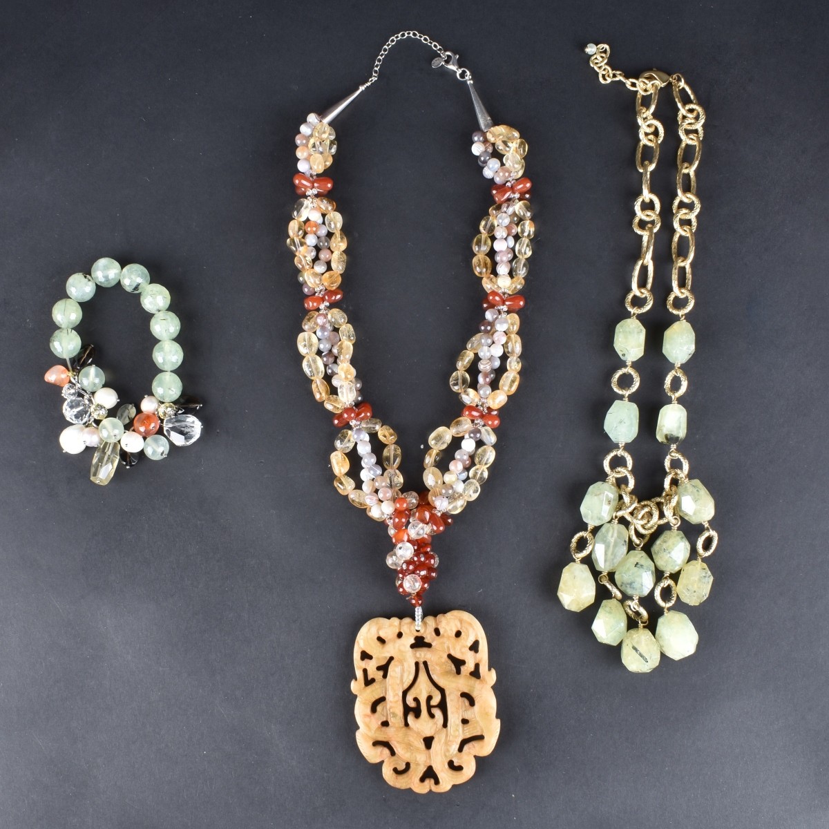 3pc Agate Designer Costume Jewelry