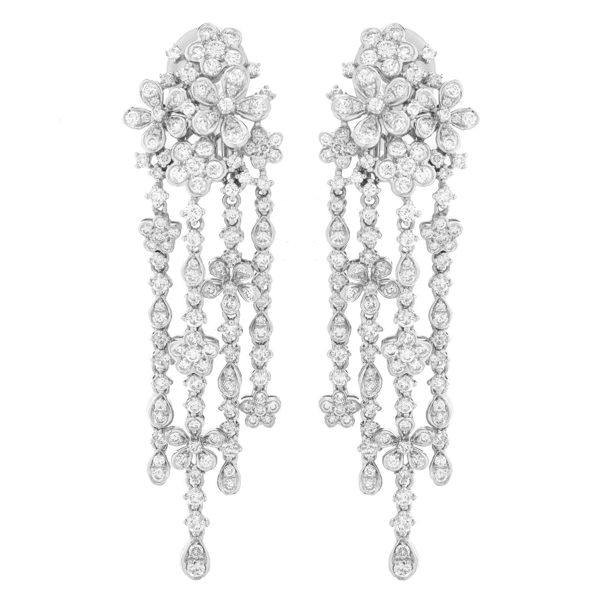 Diamond and 18K Chandelier Earrings