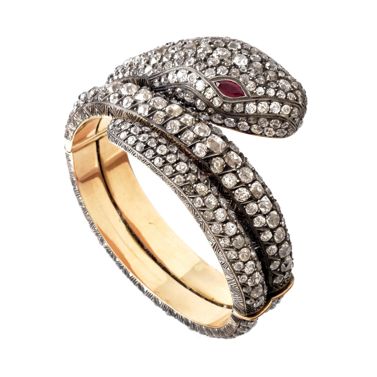 44.50ct Diamond Snake Bangle