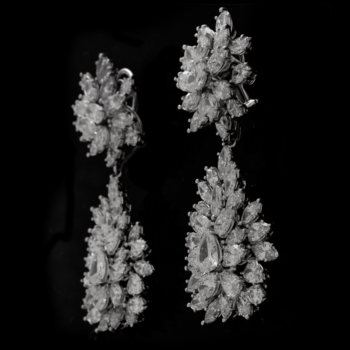 46.50ct TW Diamond and Platinum Earrings