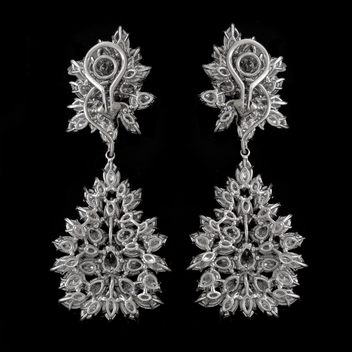 46.50ct TW Diamond and Platinum Earrings